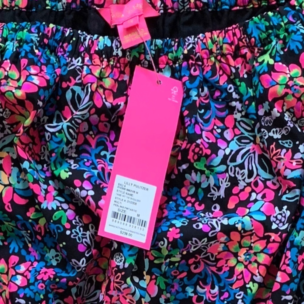 LILLY PULITZER Medium Tammie off the shoulder dress Multi Feeling Fintas… - Picture 11 of 16